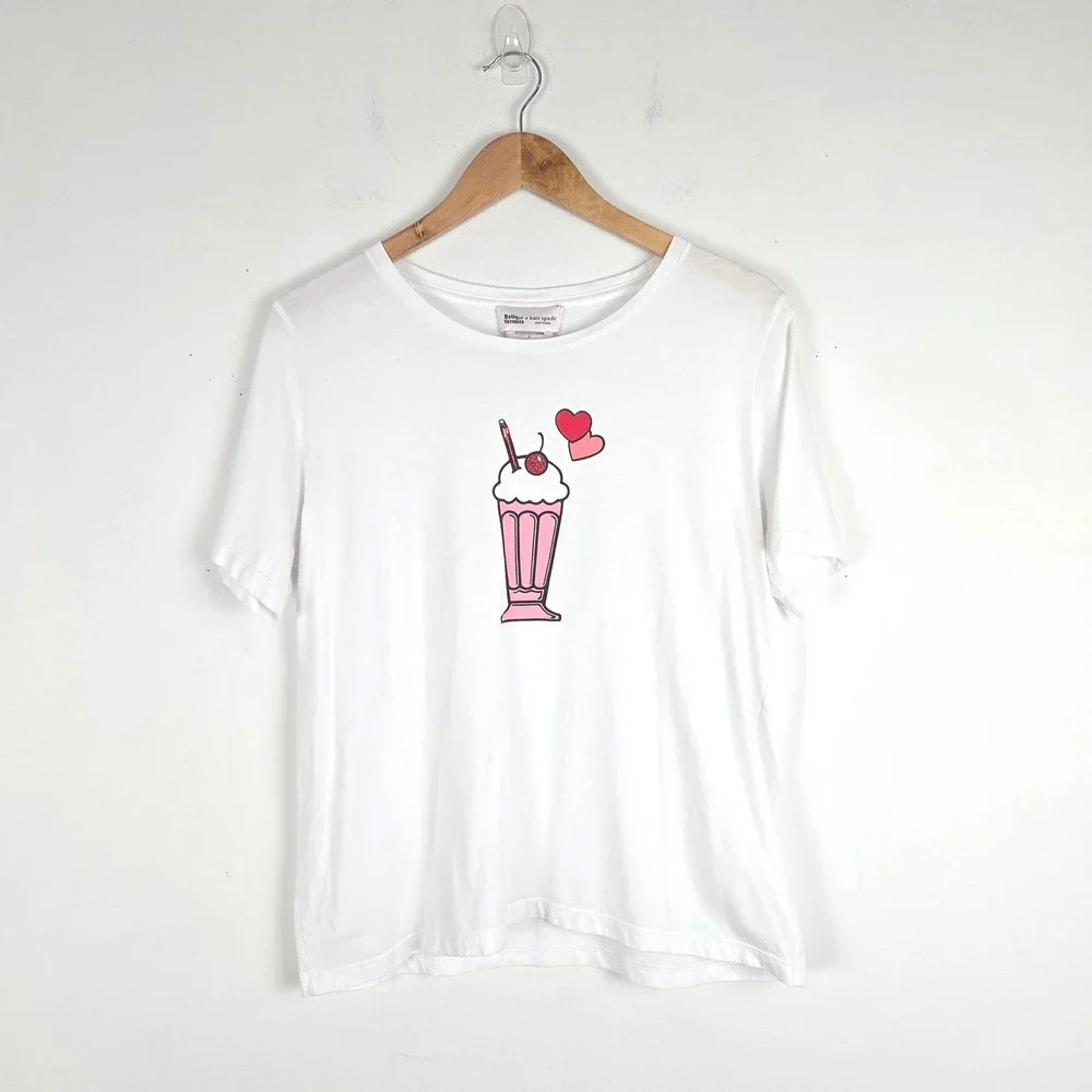 Kate Spade x Betty and Veronica Milkshake Graphic Novelty T-Shirt L Sequins